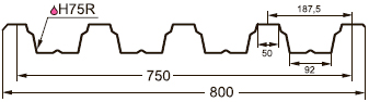 Чертеж профнастила GL-75R